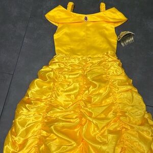 Beauty & the Beast Belle Off-Shoulder Gown with Brooch Costume